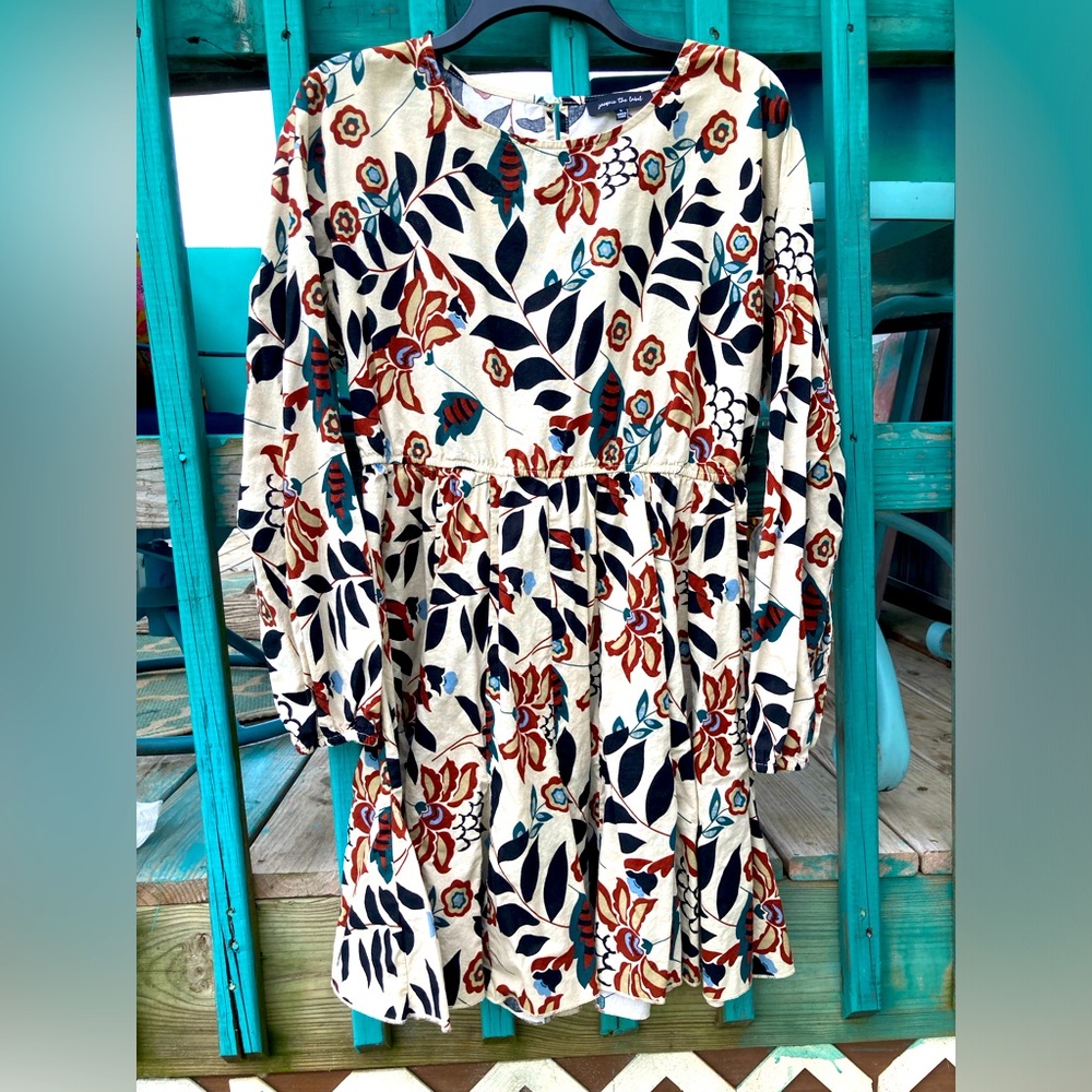Jacquie the Label Long Sleeve Floral Boho Dress with sash tie belt Large